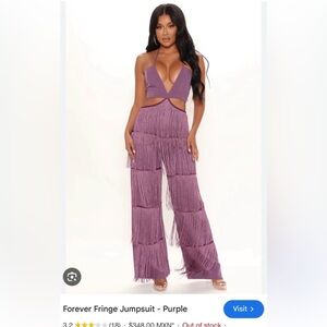 Elegant Purple Halter Fringe Romper